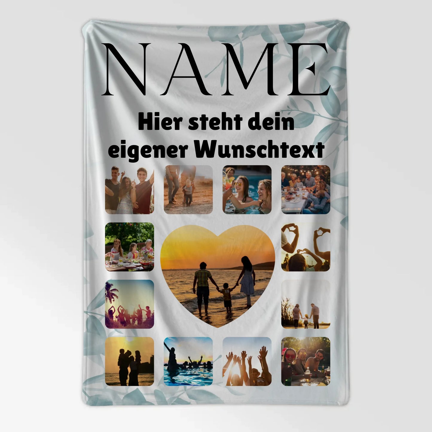 Personalisierte Fotodecke Oma mit Wunschname Fotocollage