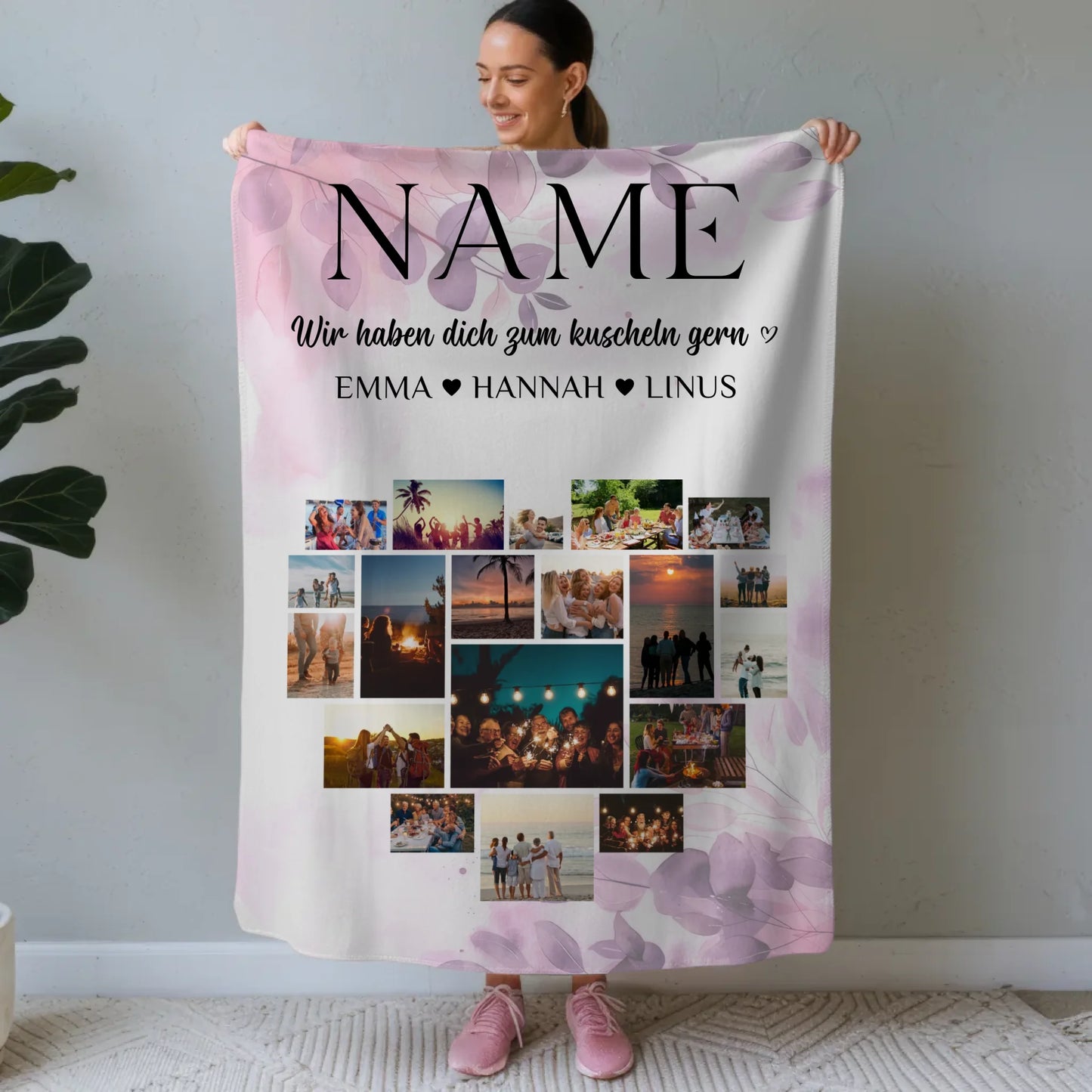 Individuell Kuscheldecke Foto Oma Wunschname Fotocollage