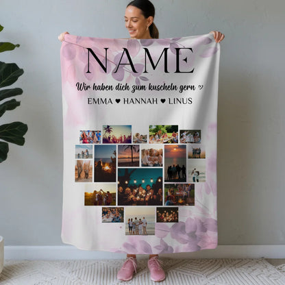 Individuell Kuscheldecke Foto Oma Wunschname Fotocollage