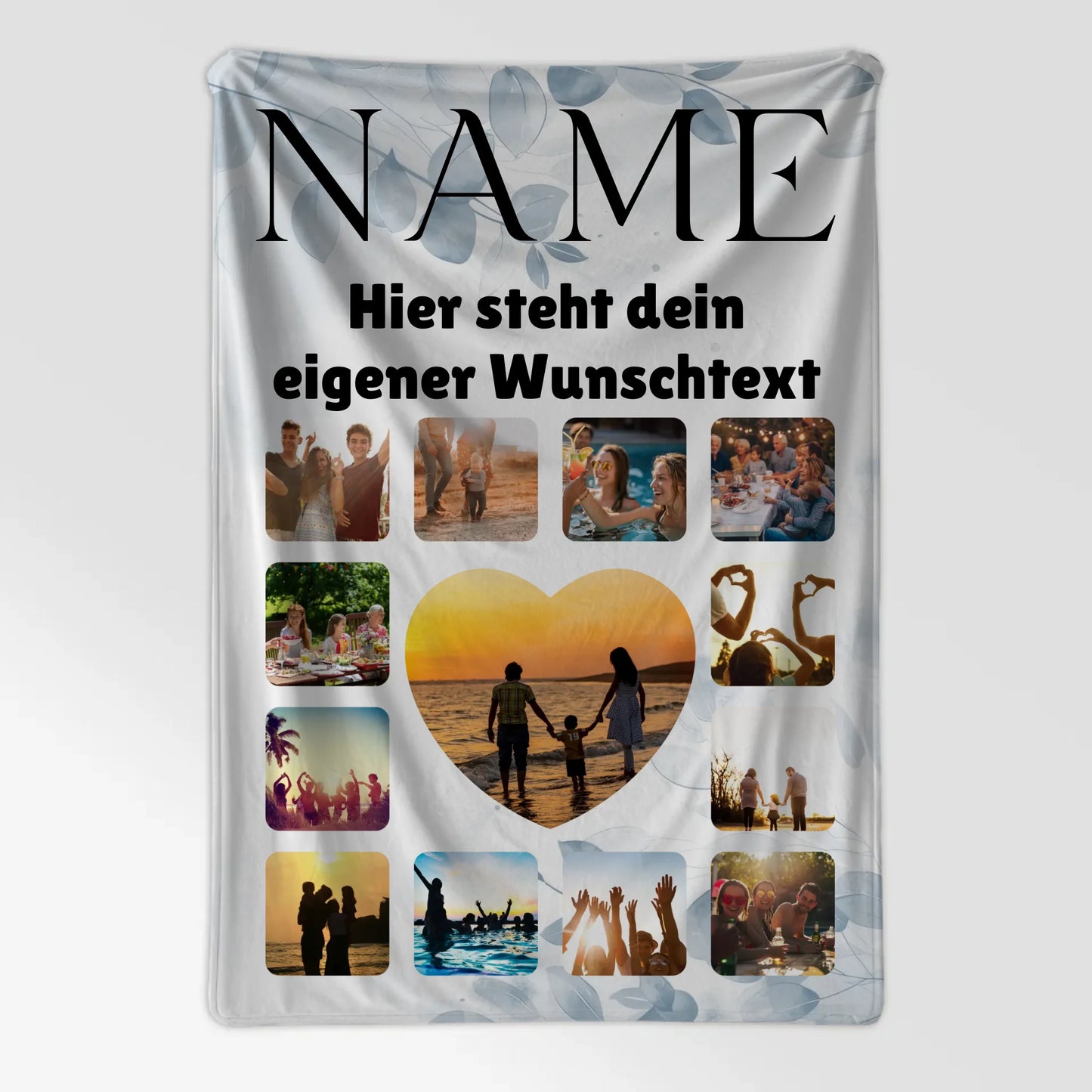 Kuscheldecke Foto Paare Fotocollage mit Wunschname