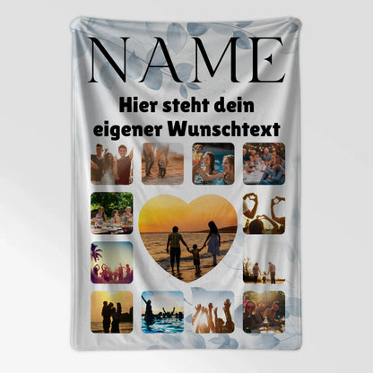 Kuscheldecke Foto Paare Fotocollage mit Wunschname