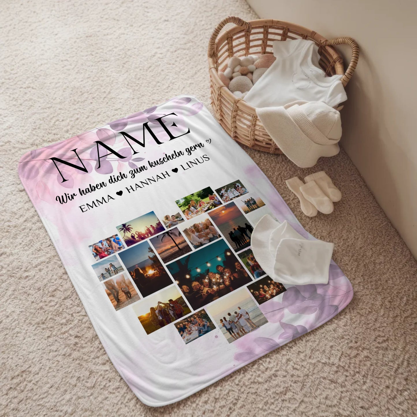 Individuell Kuscheldecke Foto Oma Wunschname Fotocollage