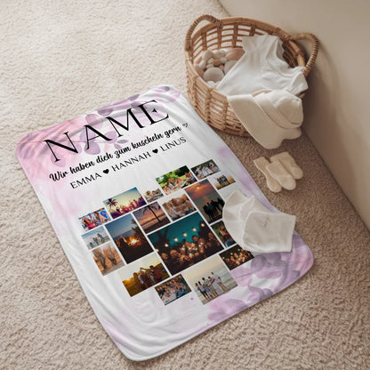 Individuell Kuscheldecke Foto Oma Wunschname Fotocollage