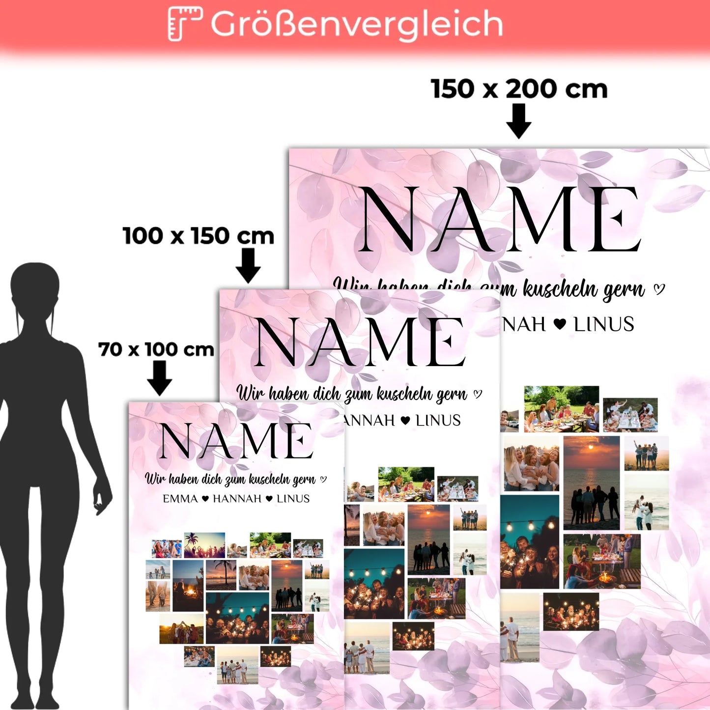 Individuell Kuscheldecke Foto Oma Wunschname Fotocollage