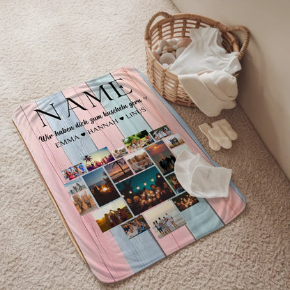 Kuscheldecke FotoFotocollage mit Wunschname Beste Freundin