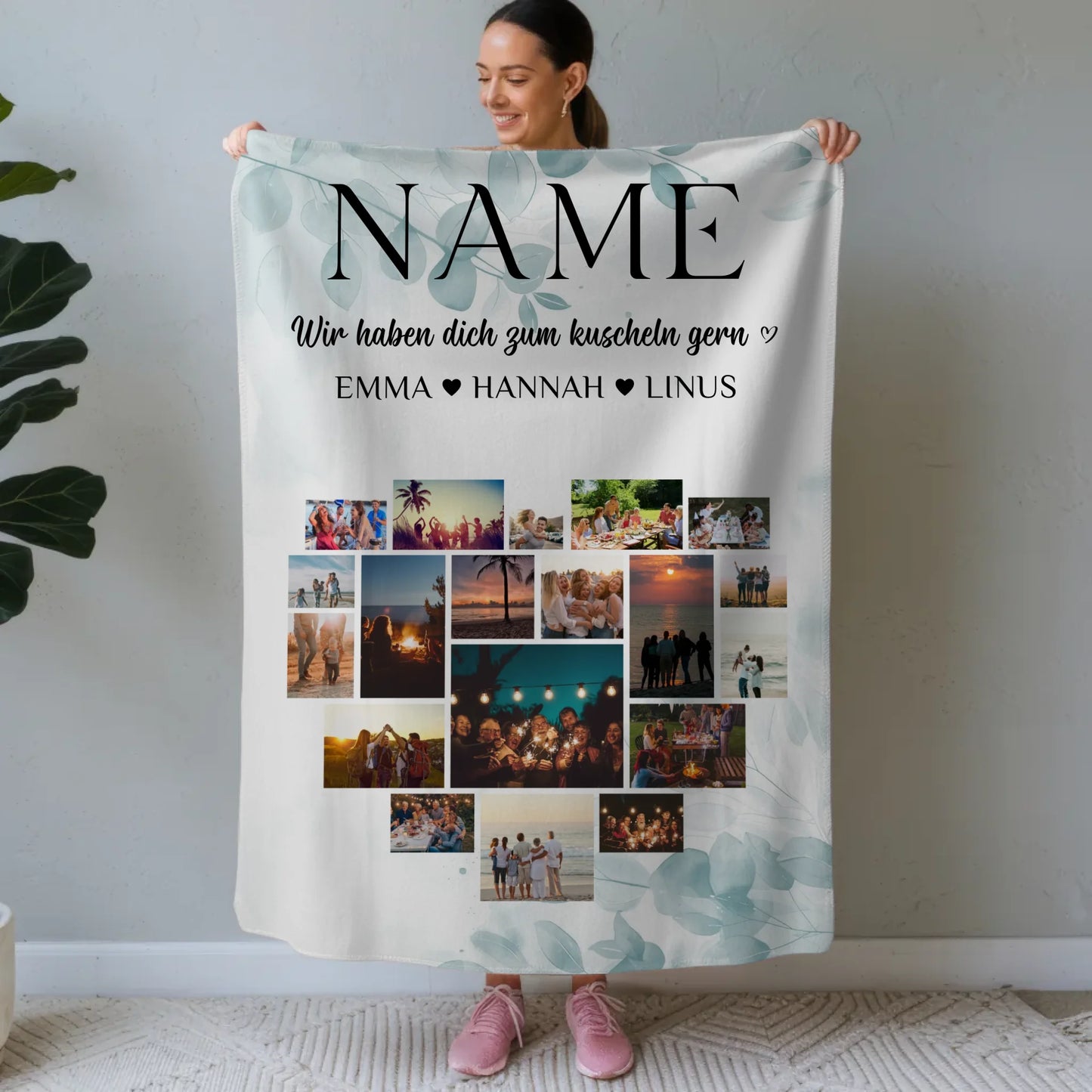 Foto Auf Decke Personalisiert Mama Wunschname Fotocollage