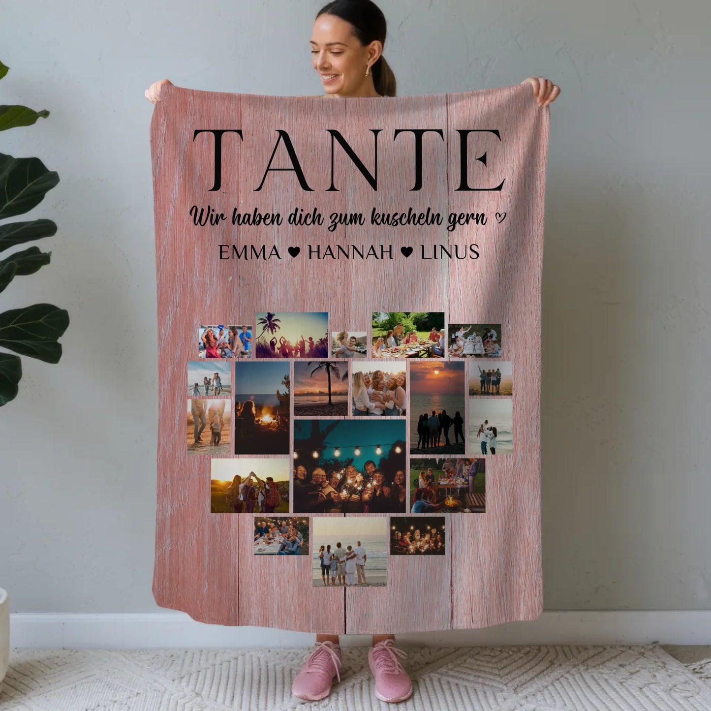 Personalisierte Decke Fuer Tochter Fotocollage Herzfoto