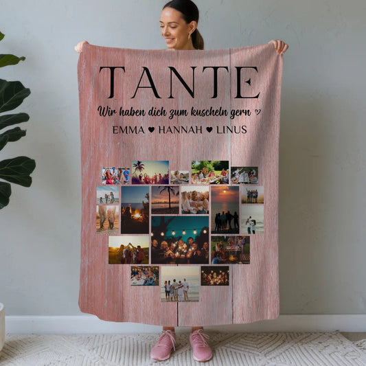 Personalisierte Decke Fuer Tochter Fotocollage Herzfoto