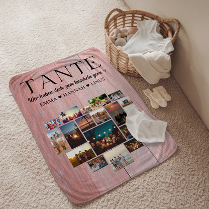 Personalisierte Decke Fuer Tochter Fotocollage Herzfoto