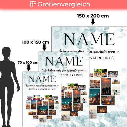 Foto Auf Decke Personalisiert Mama Wunschname Fotocollage