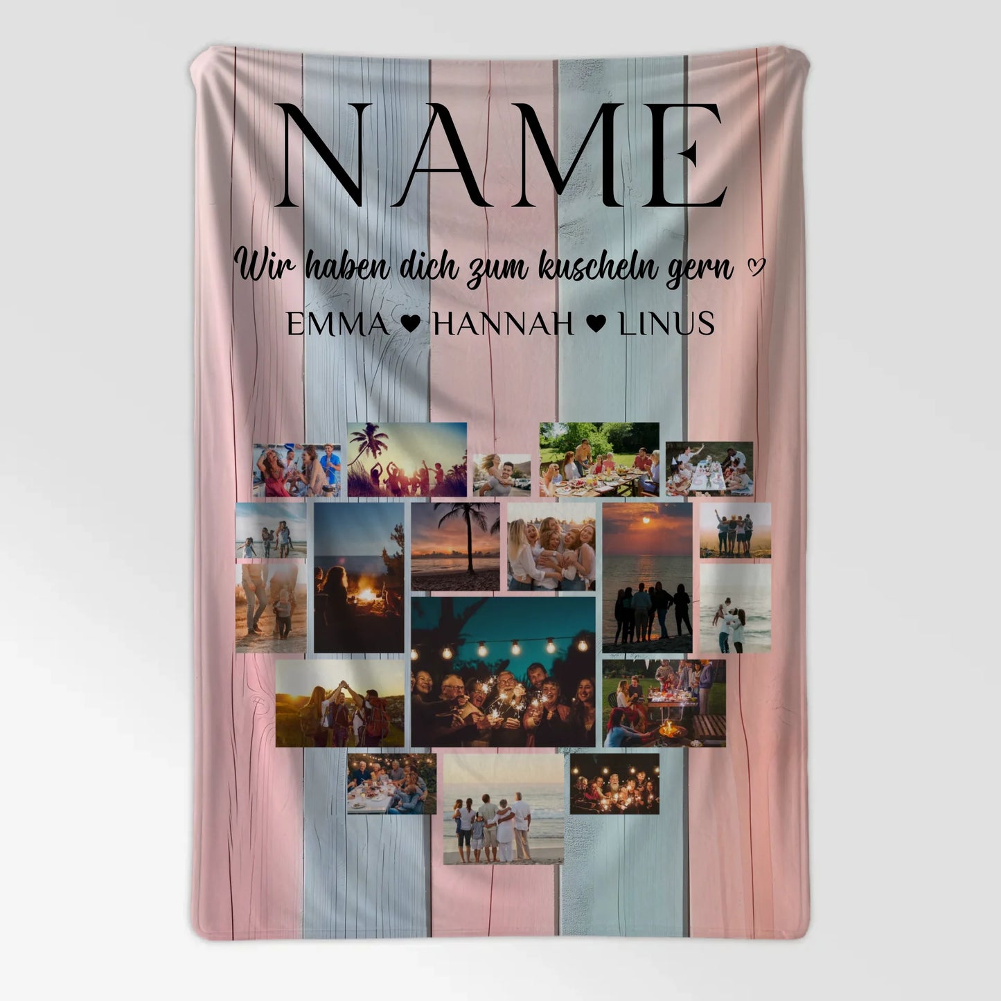 Kuscheldecke FotoFotocollage mit Wunschname Beste Freundin