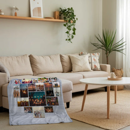 Personalisierte Kuscheldecke Stiefpapa Fotocollage Herzfoto