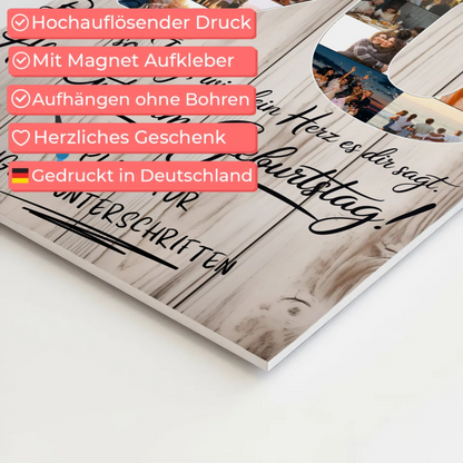 Magnet Poster mit Wunschtext Opa 90 Geburtstag Fotos