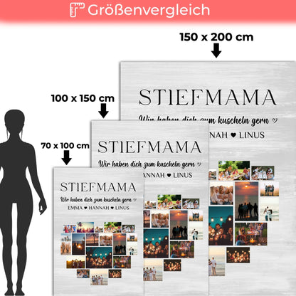 Kuscheldecke Foto Stiefmama Fotocollage Herzfoto