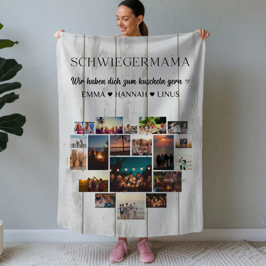 Foto Auf Kuscheldecke Schwiegermama Fotocollage Herzfoto