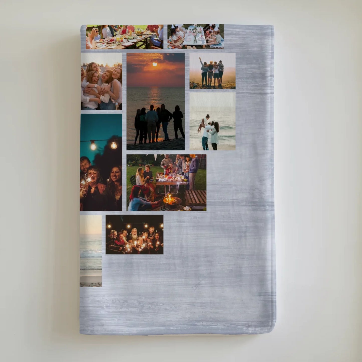 Personalisierte Kuscheldecke Stiefpapa Fotocollage Herzfoto