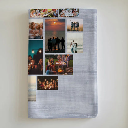 Personalisierte Kuscheldecke Stiefpapa Fotocollage Herzfoto