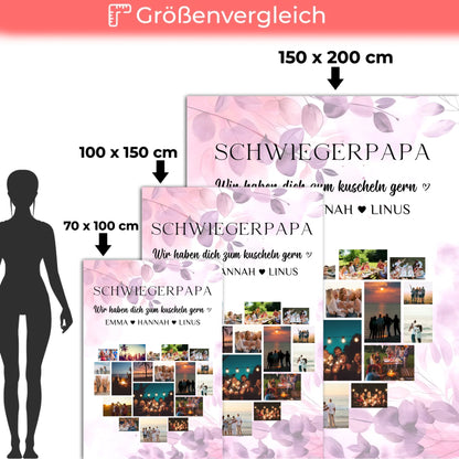 Decke Personalisiert Fotocollage Herzfoto Schwiegerpapa