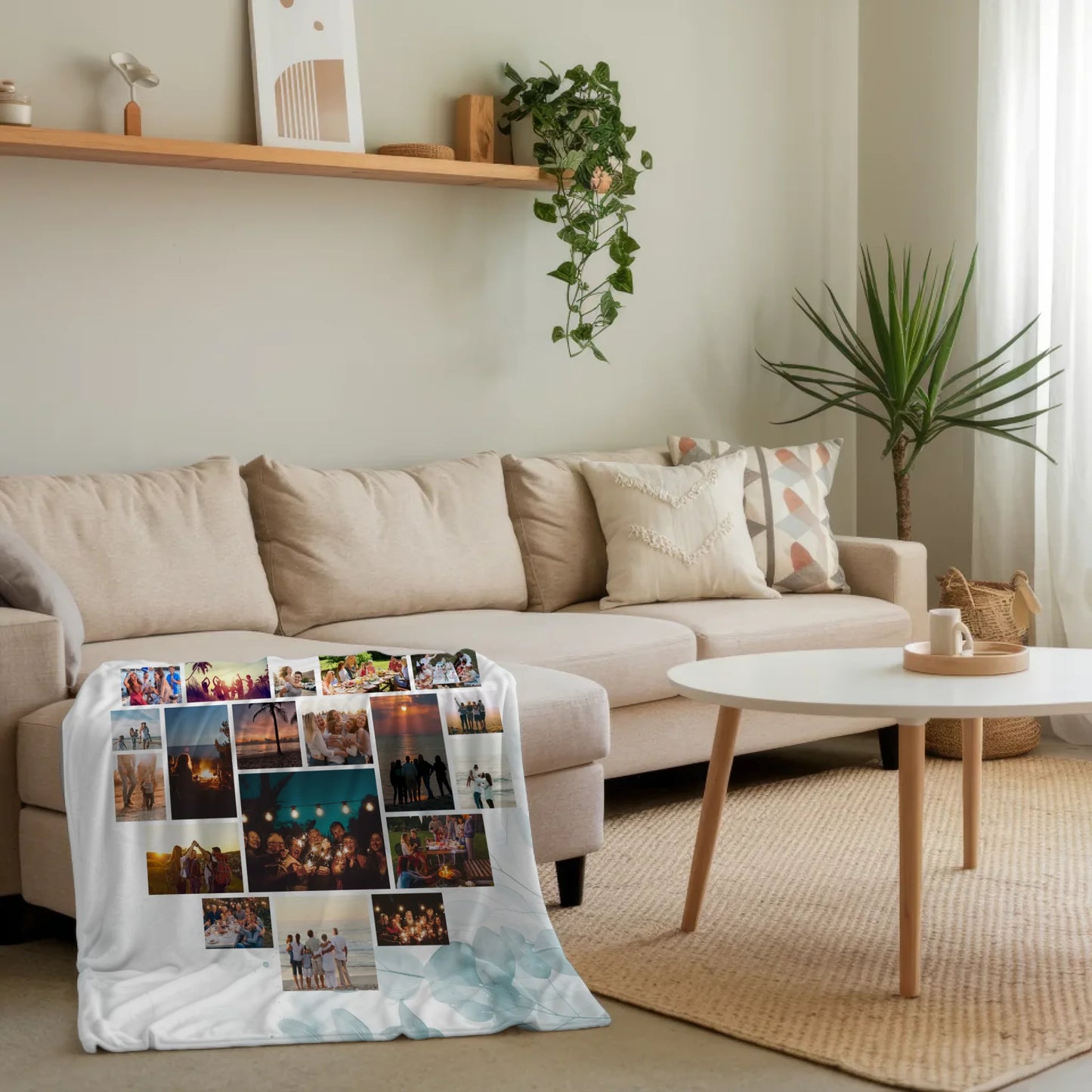 Personalisierte Decke Schwester Fotocollage Herzfoto Geschenk