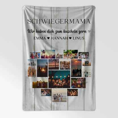 Foto Auf Kuscheldecke Schwiegermama Fotocollage Herzfoto