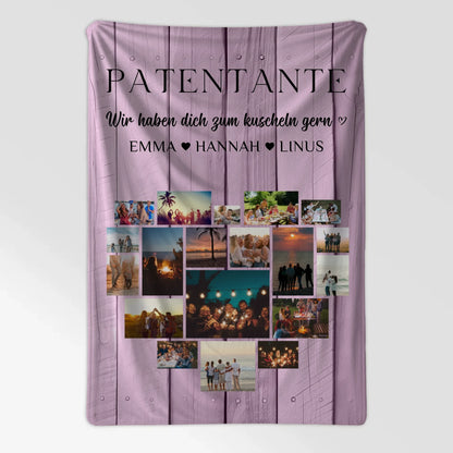 Kuscheldecke Mit Foto Patentante Fotocollage Herzfoto