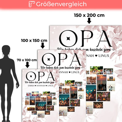 Kuscheldecke Foto Opa Fotocollage Herzfoto Geschenk