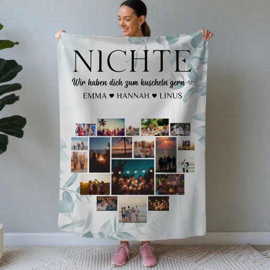 Kuscheldecke Foto Nichte Fotocollage Herzfoto