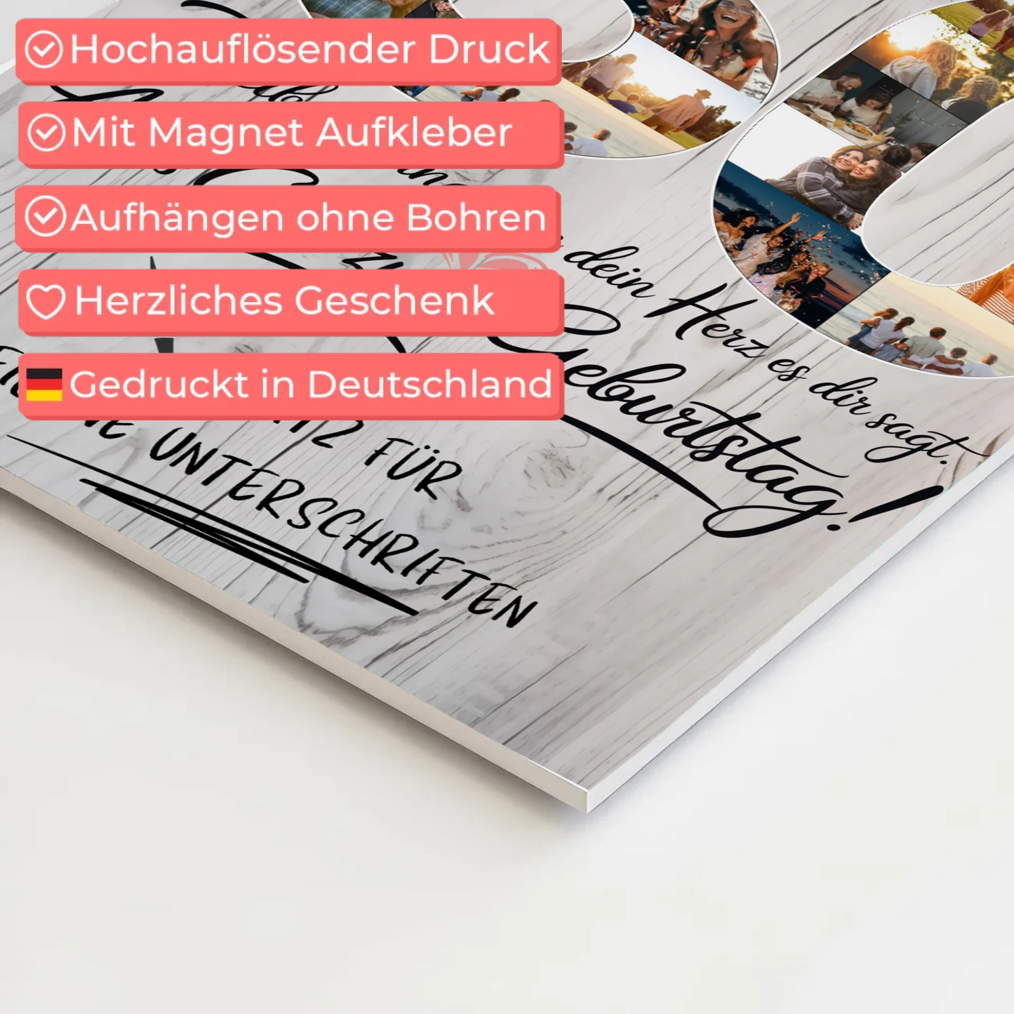 Magnet Wandbild mit Unterschriften Mama 30 Geburtstag Fotos