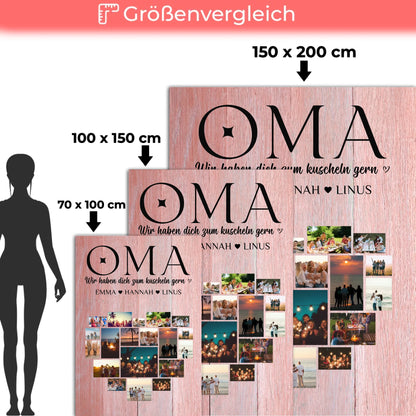 Personalisierte Decke Oma Fotocollage Herzfoto Oma