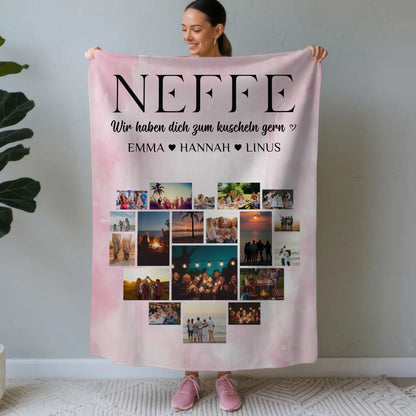 Foto Auf Decke Personalisiert Neffe Fotocollage Herzfoto