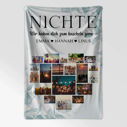 Kuscheldecke Foto Nichte Fotocollage Herzfoto