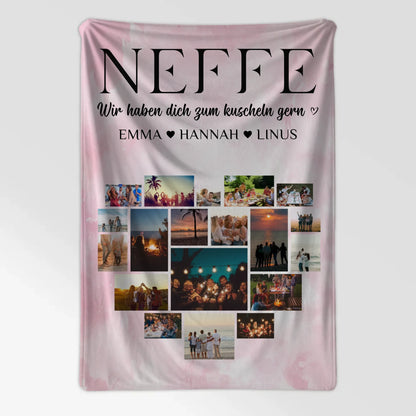 Foto Auf Decke Personalisiert Neffe Fotocollage Herzfoto