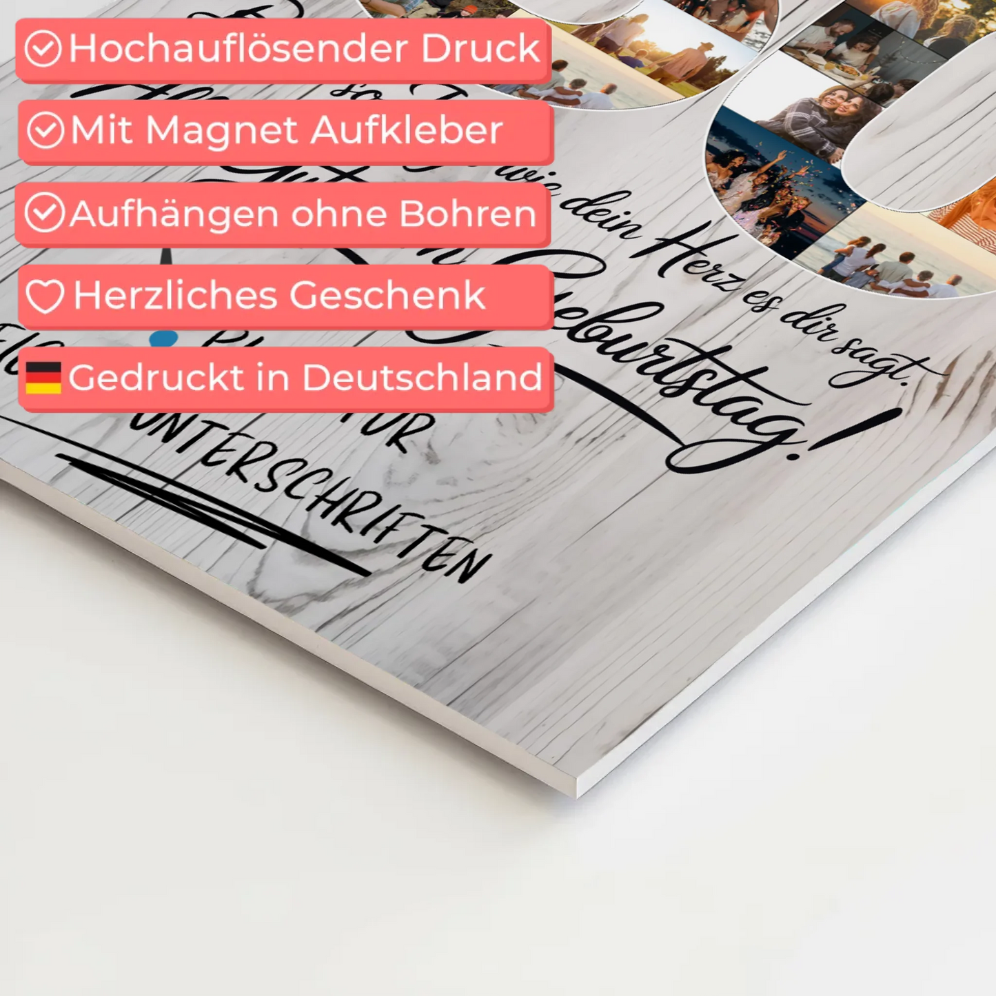 Magnet Wandbild mit Unterschriften Mama 30 Geburtstag Fotos