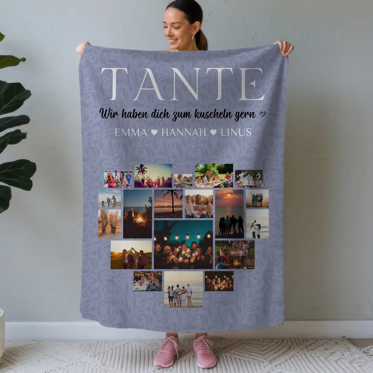 Foto Auf Decke Personalisiert Tante Fotocollage Zum Kuscheln gern