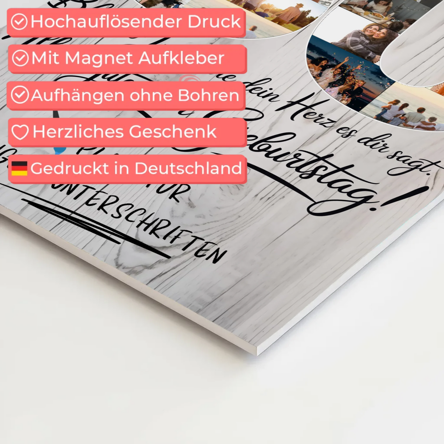 Magnet Wandbild mit Unterschriften Mama 30 Geburtstag Fotos