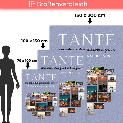 Foto Auf Decke Personalisiert Tante Fotocollage Zum Kuscheln gern