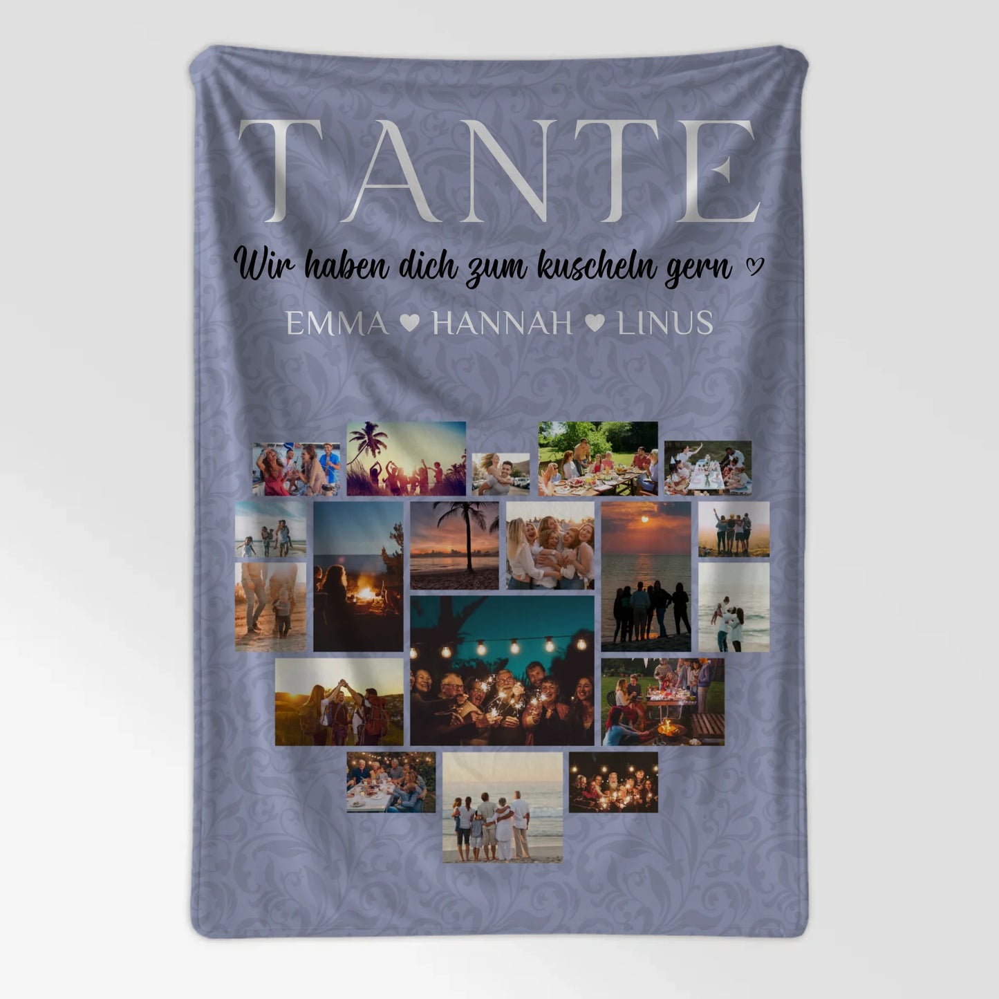 Foto Auf Decke Personalisiert Tante Fotocollage Zum Kuscheln gern
