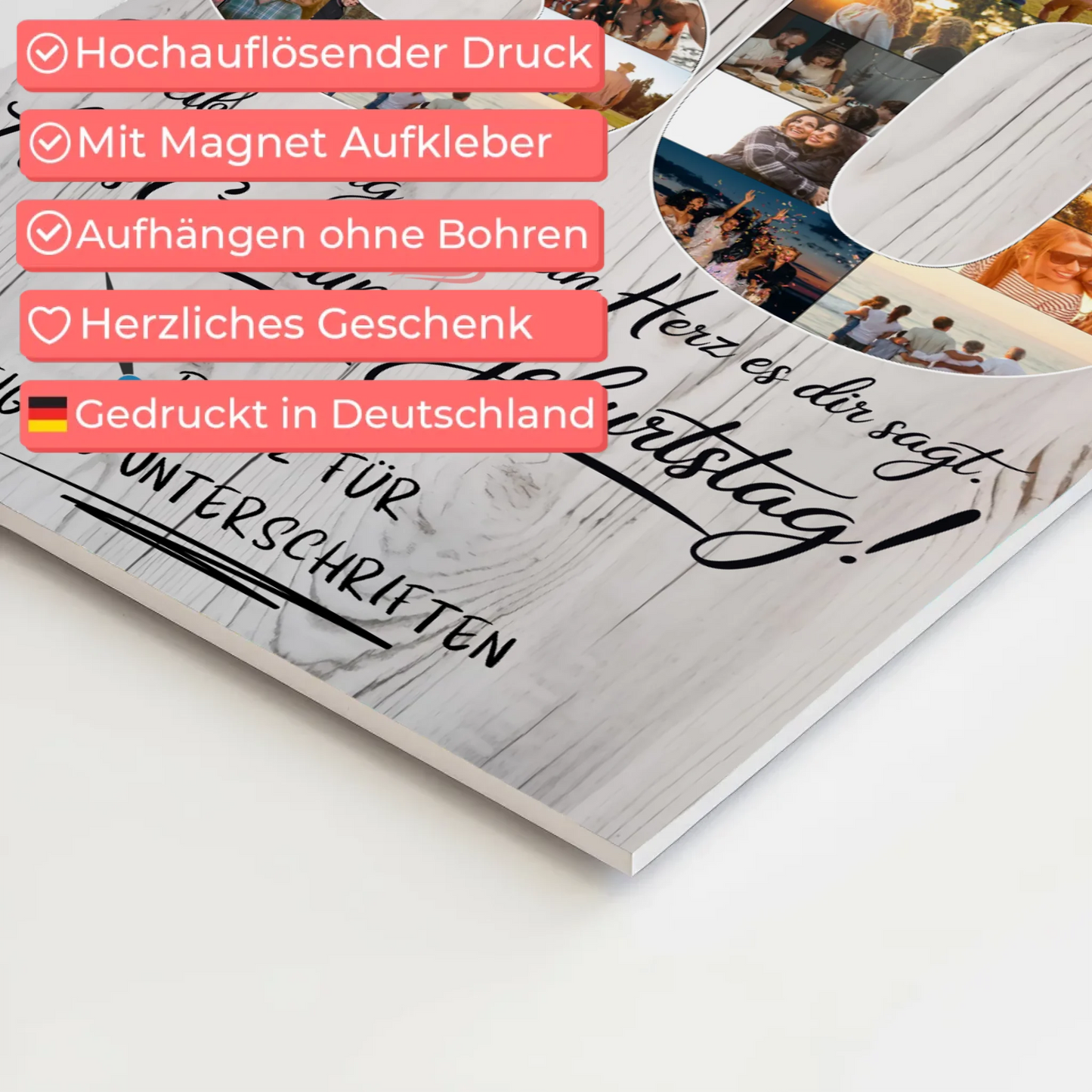 Magnet Wandbild mit Unterschriften Mama 30 Geburtstag Fotos