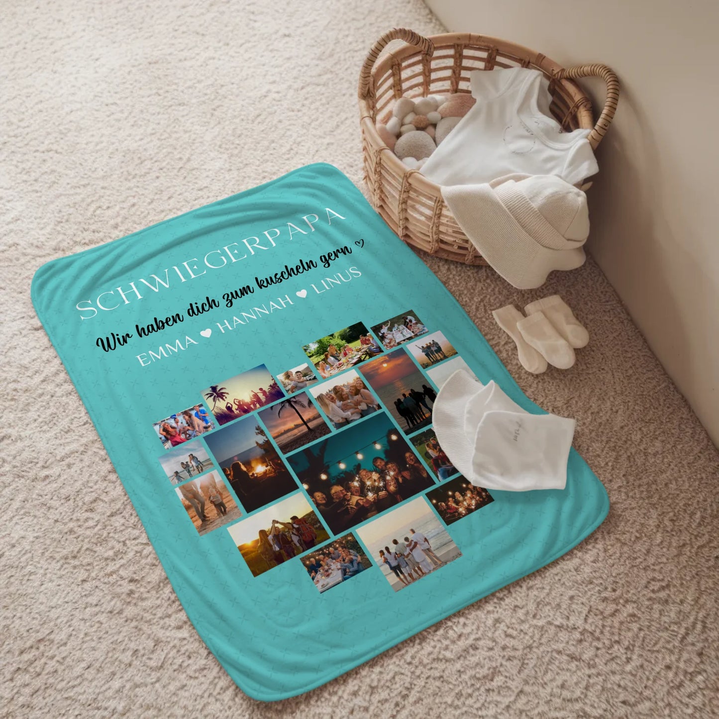 Schwiegerpapa Fotocollage Decke Mit Foto Zum kuscheln gern