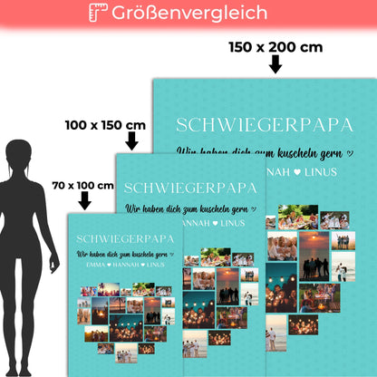 Schwiegerpapa Fotocollage Decke Mit Foto Zum kuscheln gern