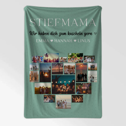 Personalisierte Kuscheldecke Stiefmama Fotocollage Zum Kuscheln gern