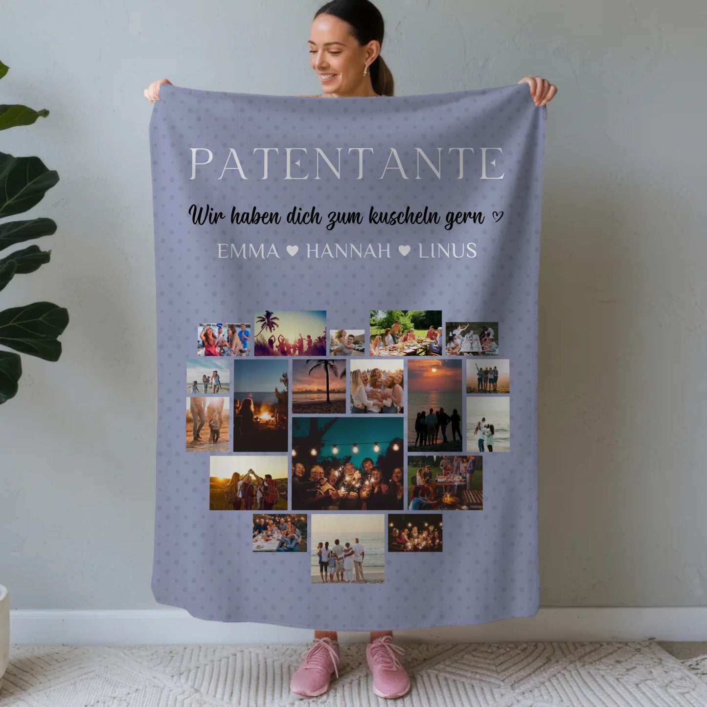 Foto Auf Decke Personalisiert Patentante Fotocollage Zum Kuscheln gern