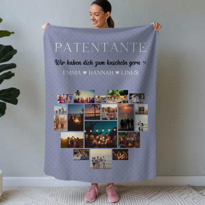 Foto Auf Decke Personalisiert Patentante Fotocollage Zum Kuscheln gern