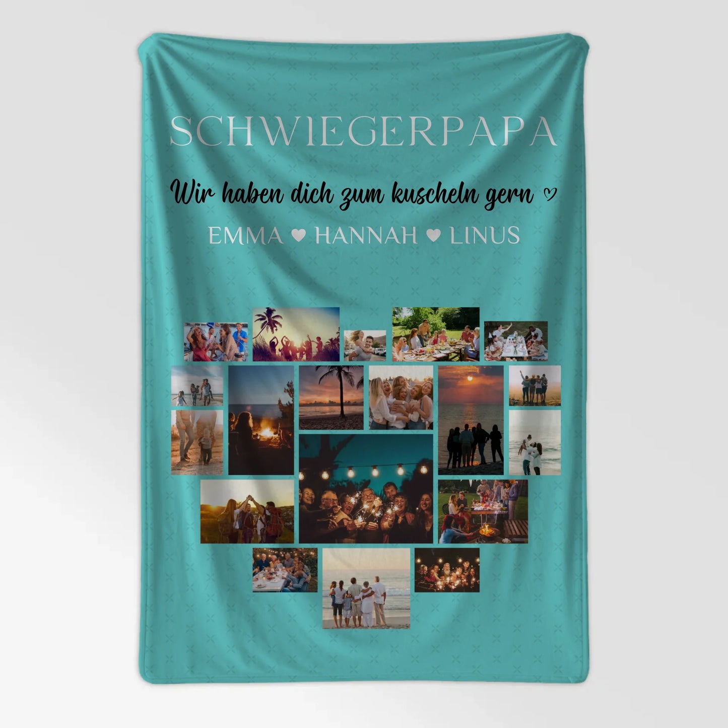 Schwiegerpapa Fotocollage Decke Mit Foto Zum kuscheln gern