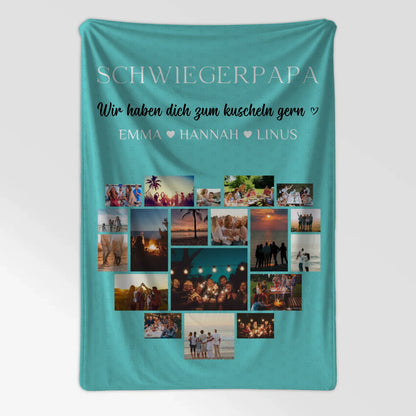 Schwiegerpapa Fotocollage Decke Mit Foto Zum kuscheln gern