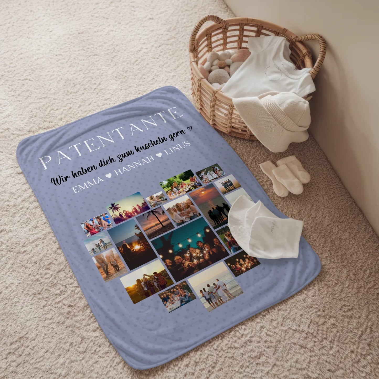 Foto Auf Decke Personalisiert Patentante Fotocollage Zum Kuscheln gern