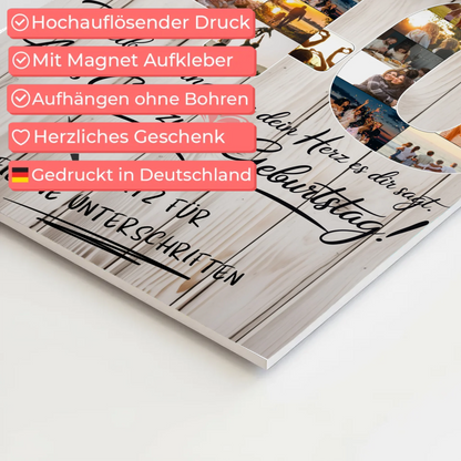 Magnetisches Fotoboard Poster mit Wunschtext Mama 40 Geburtstag