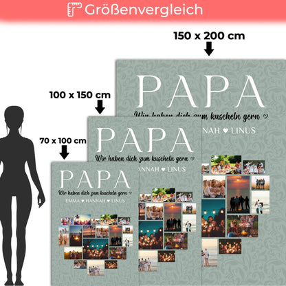 Decke Personalisiert Papa Fotocollage Zum kuscheln gern