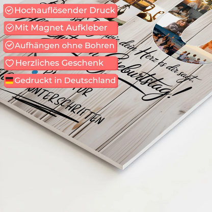 Magnetisches Fotoboard Poster mit Wunschtext Mama 40 Geburtstag