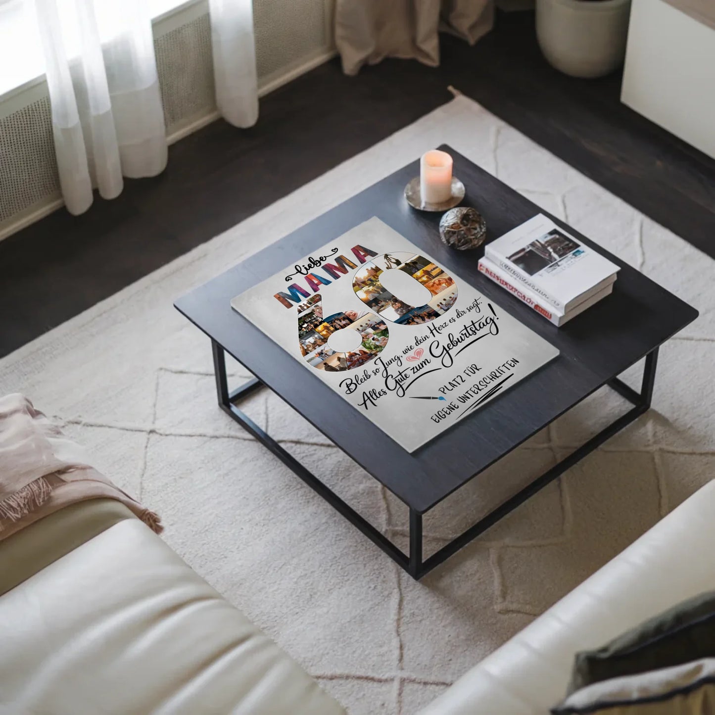 Fotoboard Poster magnetisch mit Wunschtext Mama 60 Geburtstag